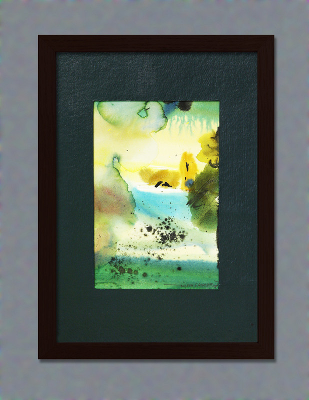 vibgyor creative spectrum "Untitled " original Handmade modern art painting Watercolor 15.75 inch x 11.82 inch Painting