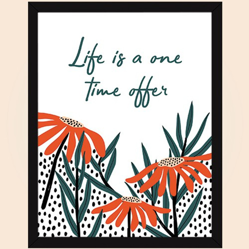 Life - Motivational Quotes Poster Paper Print (34 CMS X 27 CMS, Framed) for Home & Office Paper Print(13.5 inch X 10.5 inch)