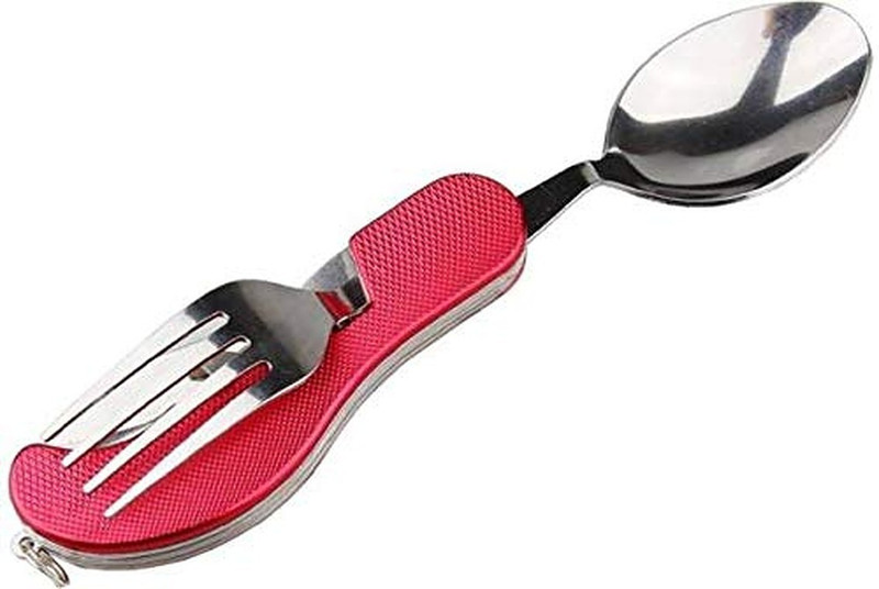 ZIGLY 3 in 1 Foldable Multi-Function Stainless Steel Pocket Fork Spoon Multi-Utility Knife Stainless Steel Table Spoon(Pack of 1)