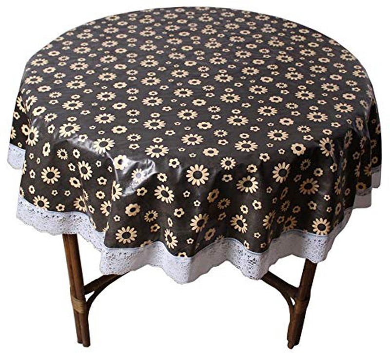 ss woods Solid 4 Seater Table Cover(brown color, PVC)