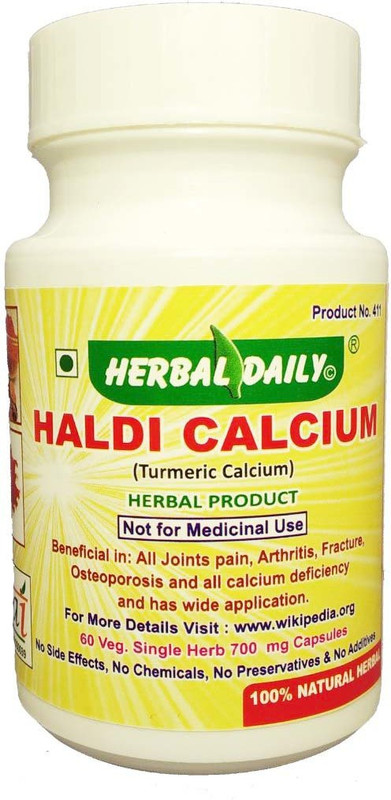 herbal daily Haldi Calcium 60 Veg. Single Herb 700 mg Capsules(60 No)
