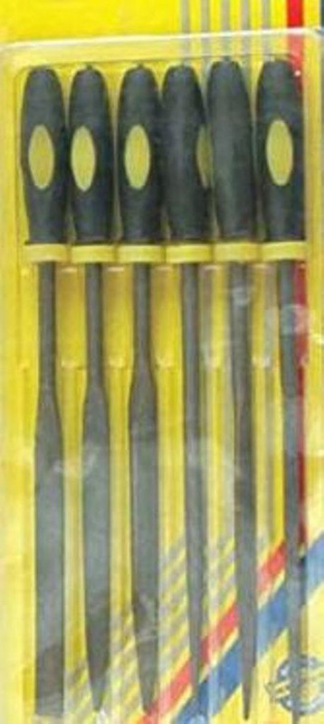 sarrah Needle File Set with Handle F021 -6 Pieces Knife Honer(Steel)
