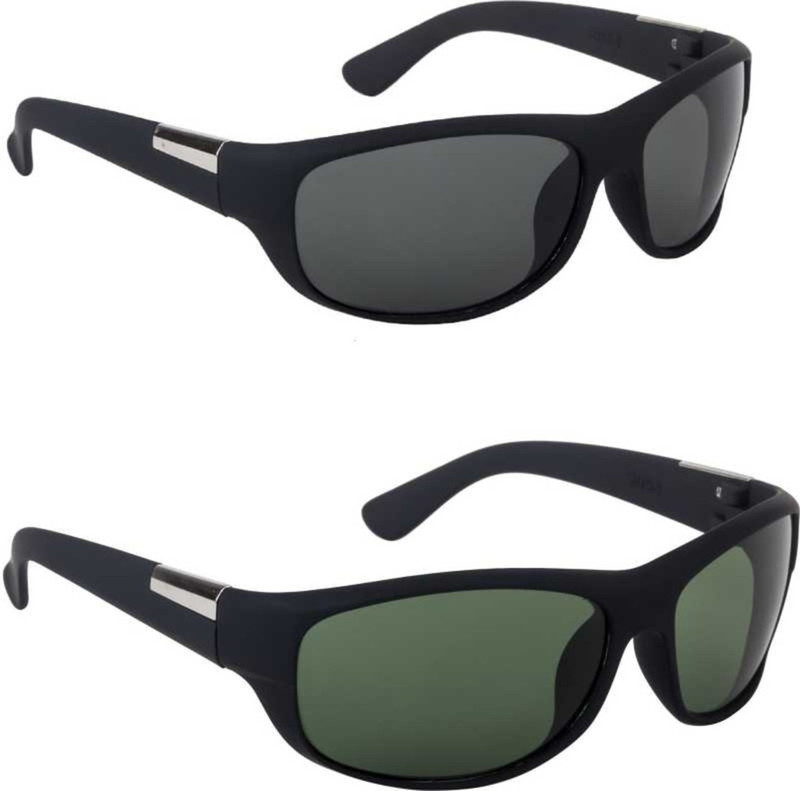 preeti designs Sports Sunglasses(Black, Green)