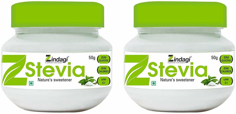 zindagi Stevia White Powder - 100% Natural (Pack Of 2) Sweetener(100 g, Pack of 2)