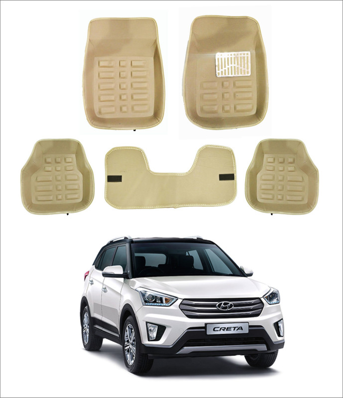 trigcars PVC 3D Mat For  Hyundai Creta(Beige)