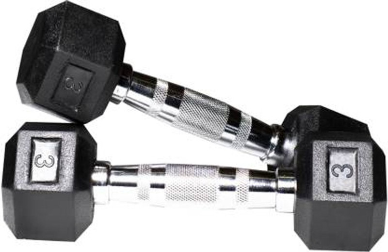 DreamFit Pair Of 2 Kg Rubber Coated Hex Dumbbells( 2 x 2kg = 4 kg Fixed Weight Dumbbell(4 kg)