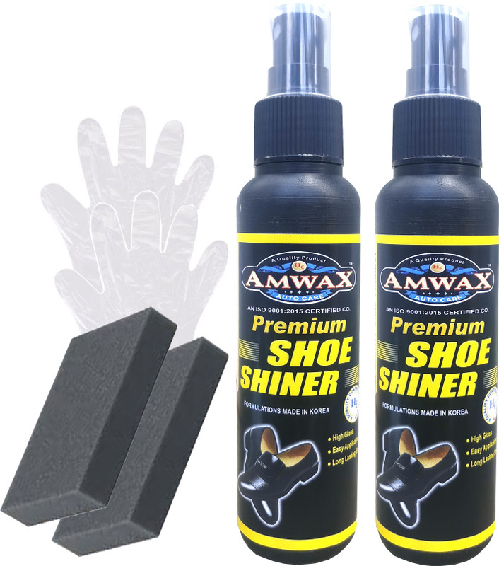 amwax SHOE SHINER 120ML + 120ML Shiner(Leather, Multicolor)