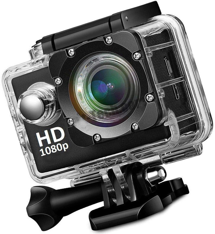 Odile 1080 1080P HD Wide Angle 170° 1.5 Inch LCD Screen Work with Smartphone Sports and Action Camera(Black, 16 MP)