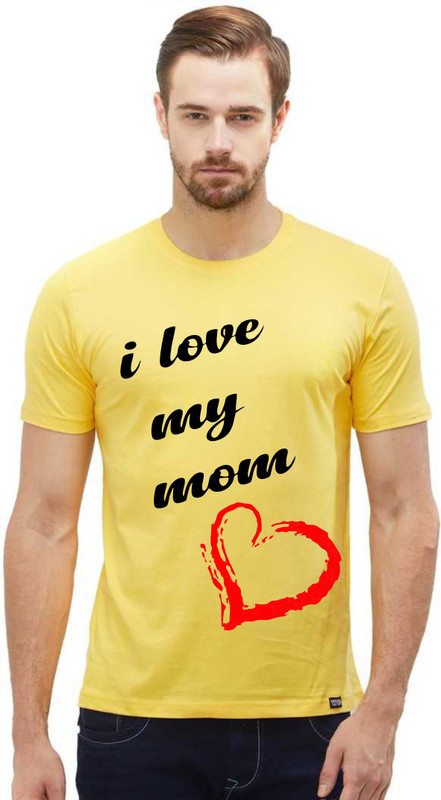 sesky Graphic Print Men Round Neck Yellow T-Shirt
