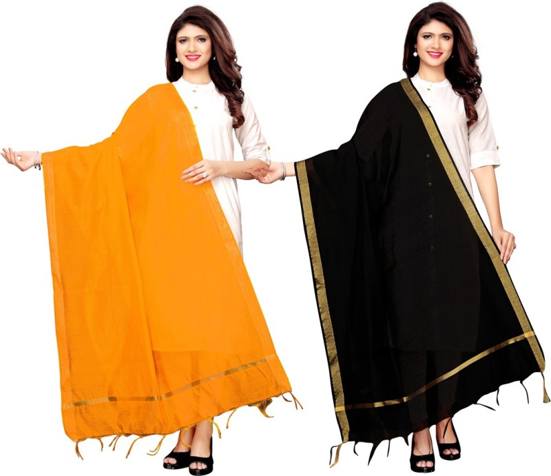 Swaron Cotton Blend, Poly Silk, Cotton Silk Self Design Women Dupatta