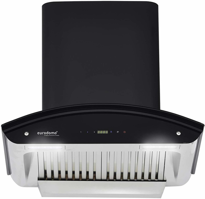 Eurodomo Prime HC TC BK 60 ,1200m3/hr ,Auto Clean Auto Clean Wall Mounted Chimney(Black 1200 CMH)