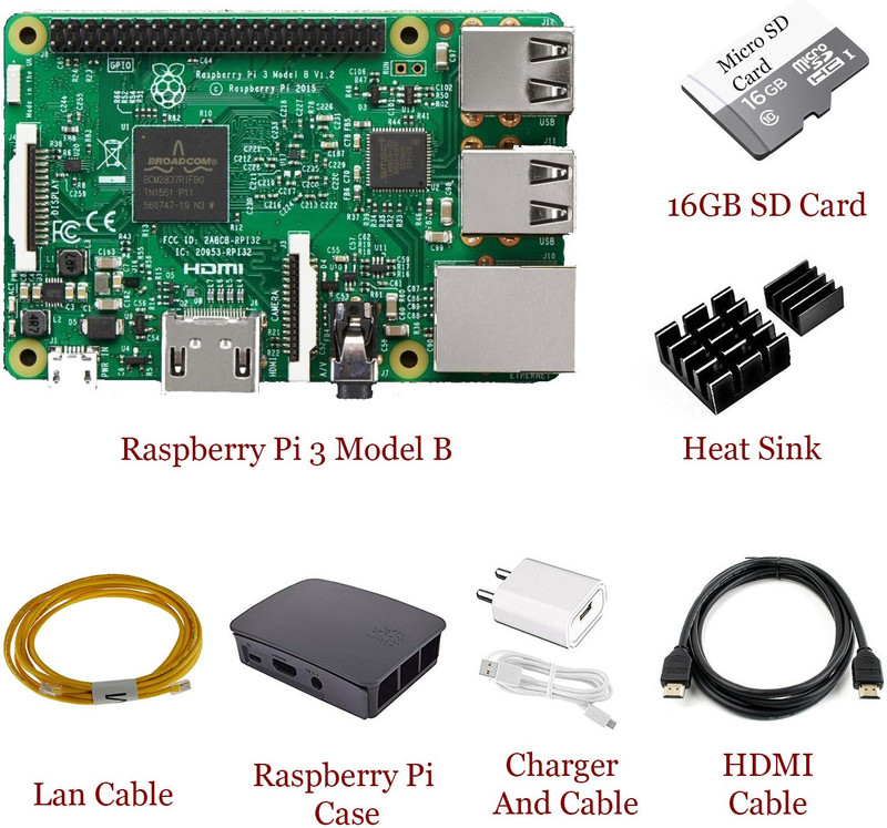 Raspberry pi-3-model-B-kit Combo Motherboard(Black)