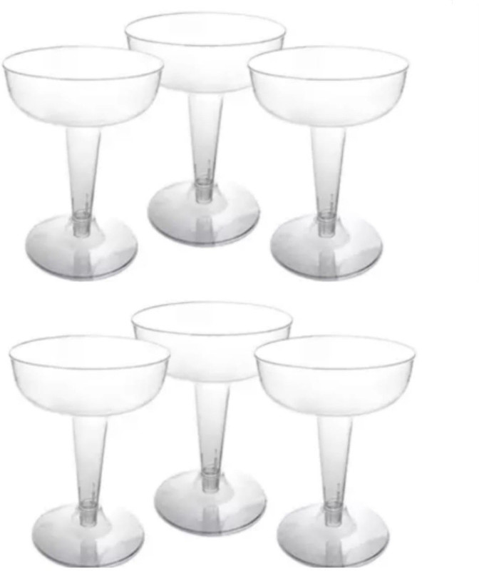 turquoise KH201 Glass Set(Plastic, 120 ml, White, Pack of 6)
