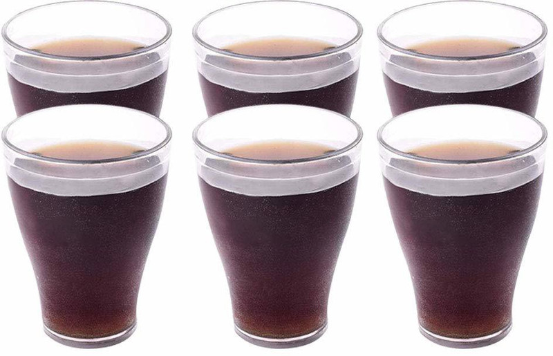 swift international 6 Polycarbonate Unbreakable Party Glass set (200 ml) Glass Set(Plastic, 200 ml, Clear, Pack of 6)