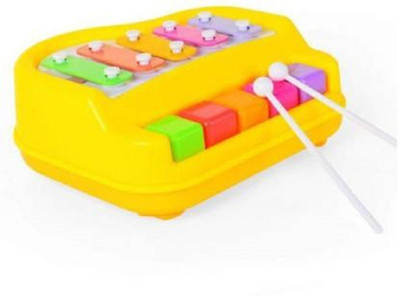 letzol Xylophone + Piano Musical Toy with 2 Mallets for Children Kids Toddlers(Multicolor)