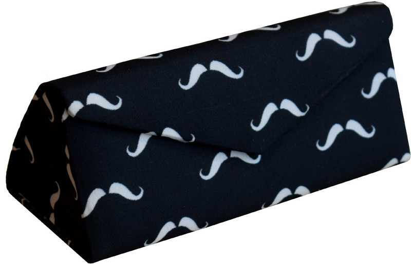 5elementz black and white moustache printed sunglasses cover Pouch(Black)