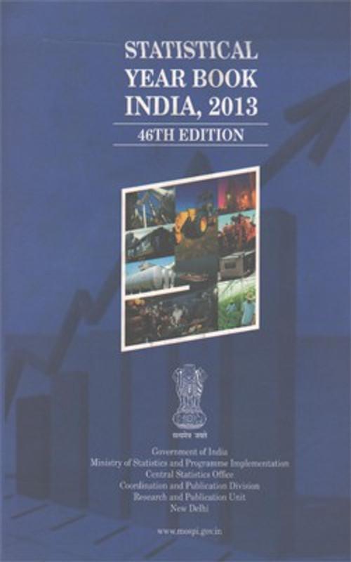 Statistical Year Book India 2013 (46th Edition) (CD)(Hardcover, Govt. of India)