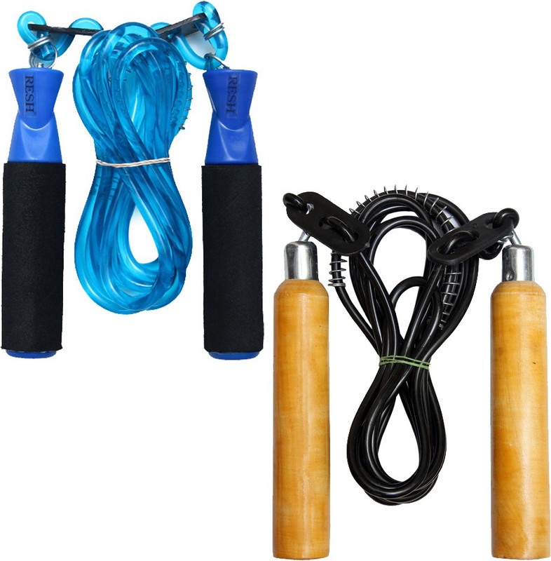 Resh (Pack of 2 pcs) Blue / Red Ball Bearing Skipping Rope(Blue, Red, Length: 275 cm)
