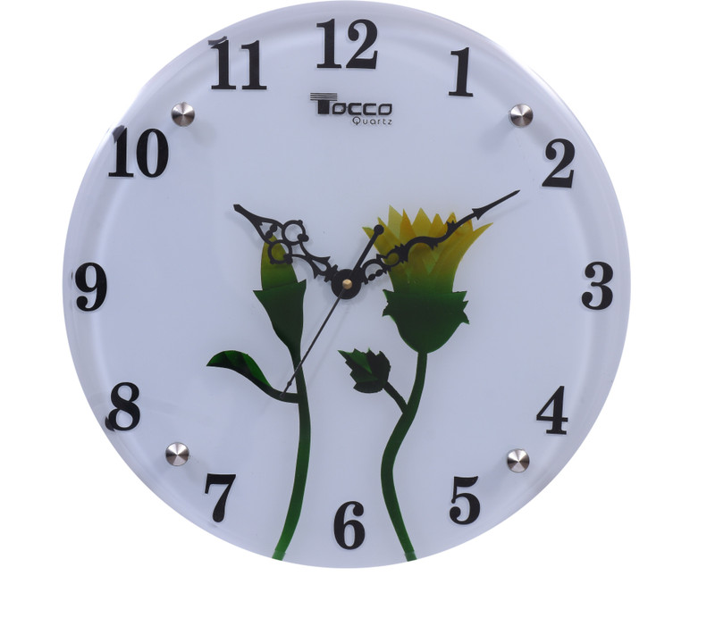 tocco quartz Analog 30 cm X 30 cm Wall Clock(White, With Glass)