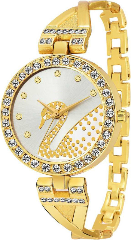 maitra AVI NEW New Fashion Hans Print Designer gold Color dial with Diamond Attractive look Analog Watch - For Girls Analog Watch  - For Men & Women