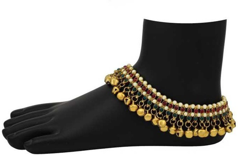 shree radhey goods shree radhey goods Brass Anklet(Pack of 2)
