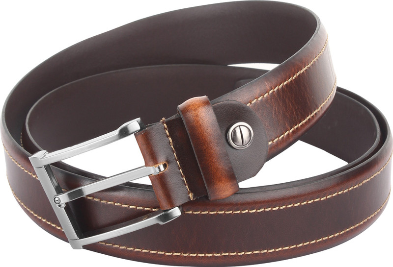da steps Men Casual Brown Genuine Leather Belt