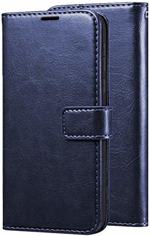 mhub Back Cover for Mi A3(Blue Wallet Case,Flip Cover, Dual Protection)