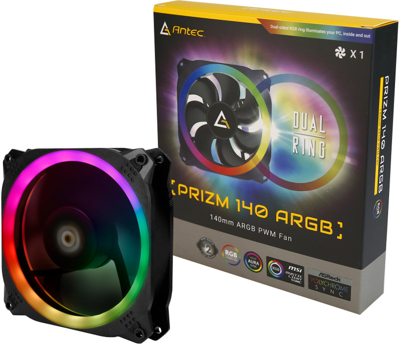 Antec Prizm 140 ARGB 140mm RGB Case Fan Radiator Cooler(Black)