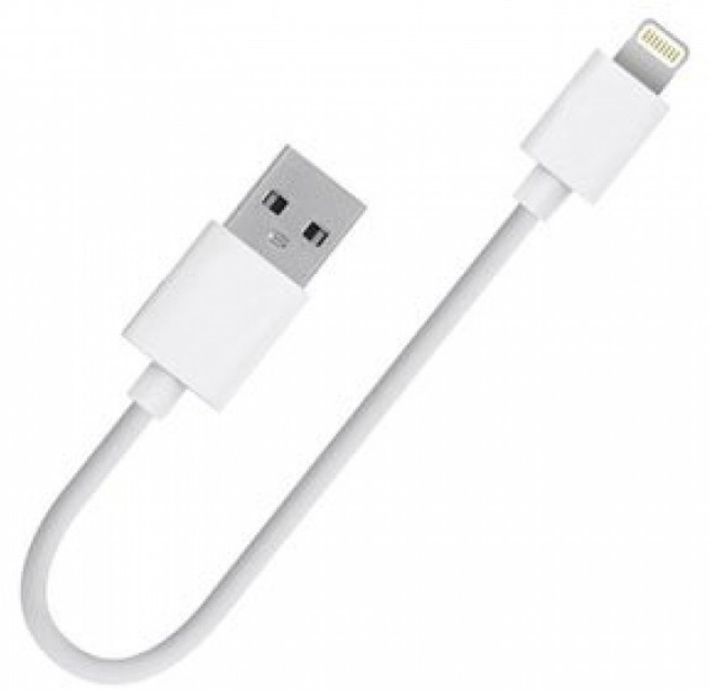 mobicraft Iphone Mini power-bank cable 0.22 m Lightning Cable(Compatible with All iPhones (5,6,7,8 & X Series) , iPad & iPod, White, Sync and Charge Cable)