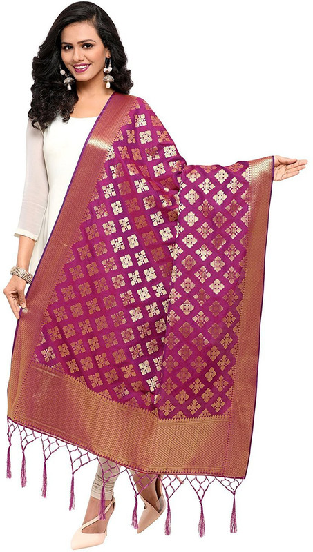 omkar fashion Poly Silk Self Design Women Dupatta
