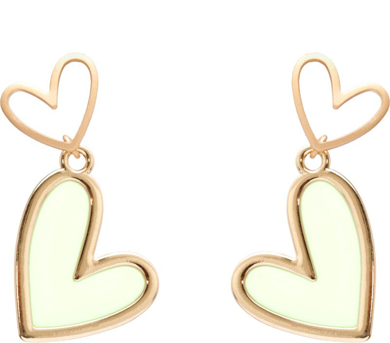 izaara Stylish Fashion latest Heart Shape Long Earring Brass Drops & Danglers