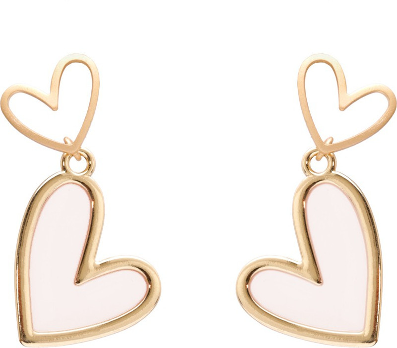 izaara Stylish Fashion latest Heart Shape Long Earring for Women and Girls Brass Drops & Danglers