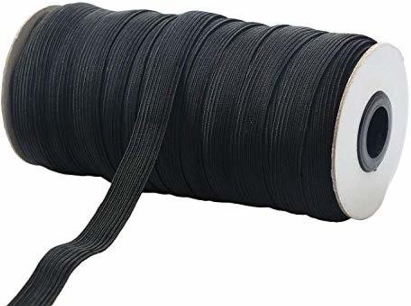 elastica Knitted Black Elastic(10 m)