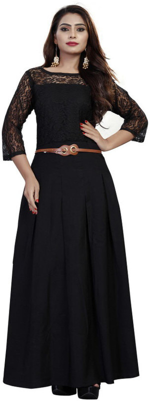 leonal Flared/A-line Gown(Black)