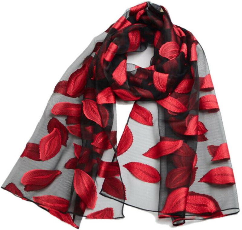 chekido Self Design Polyester Women Scarf, Stole, Fancy Scarf