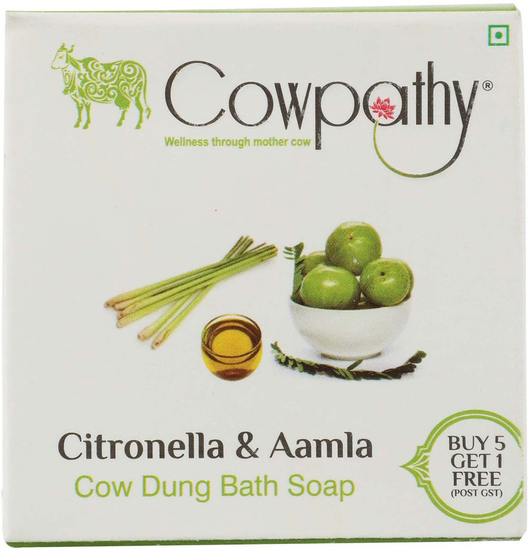 cowpathy Cow Dung Bath Soap Citronella & Amla(7 x 90 g)