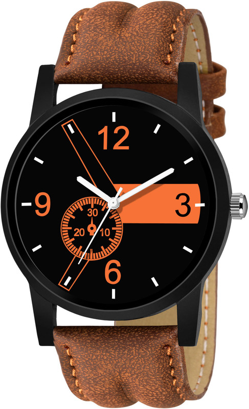radheex RA-1 brown-Round Professional Plain Leather Analog Analog Watch  - For Men