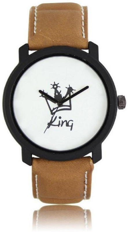 brain MW84-White Dial King Analog Watch  - For Men
