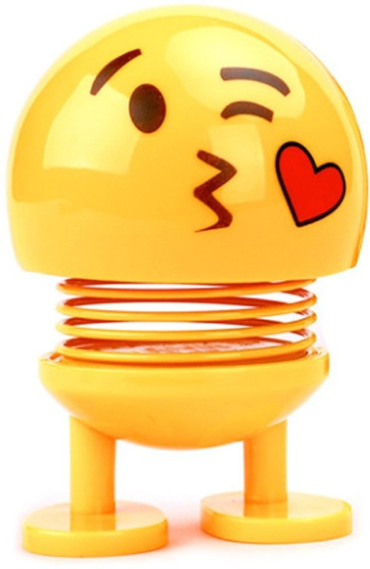 ziofy (Set of 5) Spring Cute Smiley Doll Car Ornament Interior Dashboard Decor Bounce Toys, Add More Lovely Romantic and Sweet Atmosphere to Your Car(Yellow)