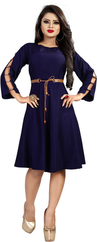bhavani times Women A-line Blue Dress