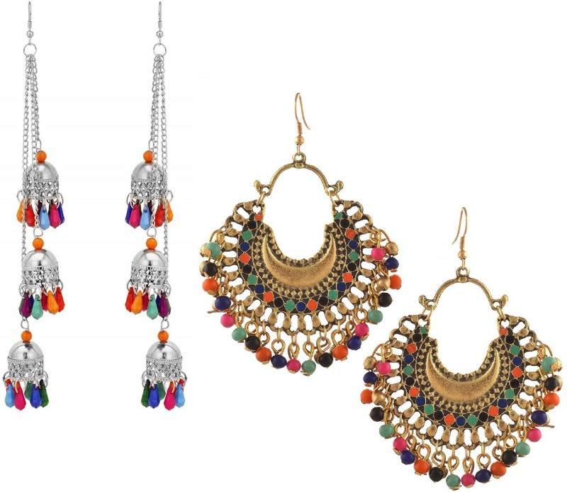 Urbanela Tribal Collection Earrings Combo of 2 Pairs : 2URECM07 German Silver...