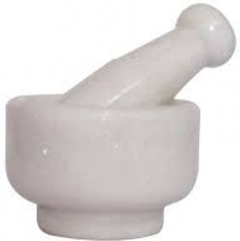 TANISHKA CREATIONS White Marble Mortar & Pastle Marble Masher(Pack of 1)
