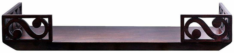 karam collections Beautiful Wooden Wall Mounted Pooja Mandir Home Temple Floating Shelf Wooden Wall Shelf(Number of Shelves - 1, Multicolor)