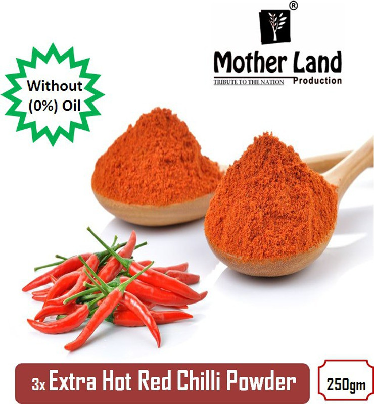 motherland production 3x Extra Hot Red Chilli Powder (250gm)(0.25 kg)