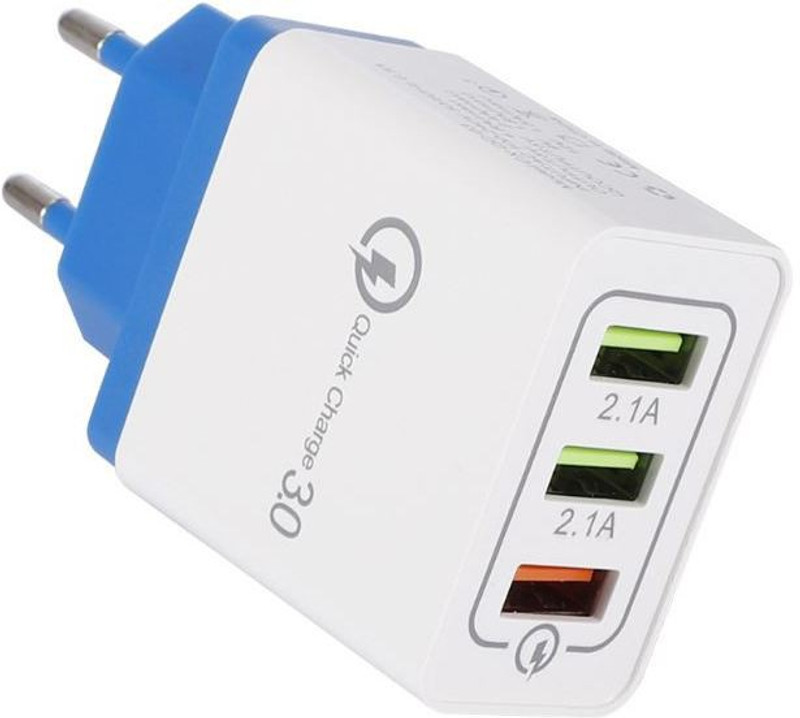 sbatm 3 USB PORT QC 3.0 QUICK CHARGE Mobile Charger(Multicolor, Blue)
