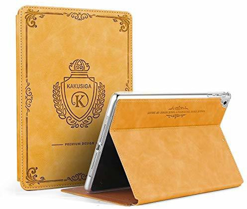 kakusiga Flip Cover for Apple iPad 9.7" 2017/2018 Air 1 Air 2 5th Gen/6th Gen (A1893/A1954)(Gold, Cases with Holder)