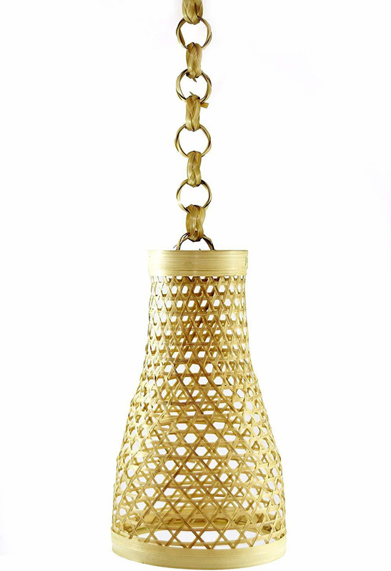 bluebay Handcrafted Bamboo LED Lamp for Diwali, Festival, Decoration, Living Room, Restaurant Pendants Ceiling Lamp