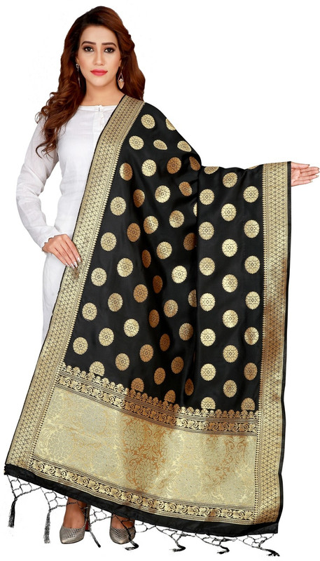 omkar fashion Poly Silk Self Design Women Dupatta