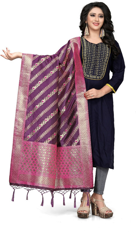 omkar fashion Poly Silk Self Design Women Dupatta