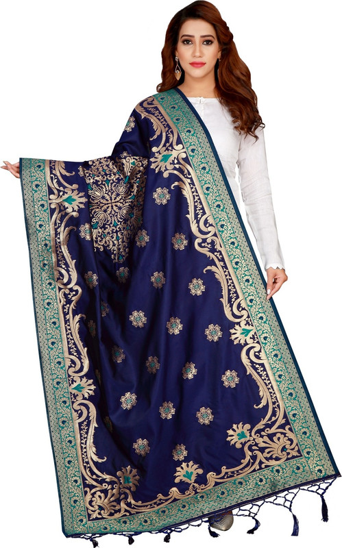 omkar fashion Poly Silk Self Design Women Dupatta